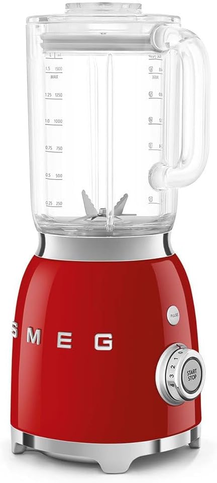 Smeg, BLF03RDEU, 1,5 l Standmixer, 4 -Geschwindigkeitsstufen, 4 Automikprogramme, Abnehmbare Doppelk