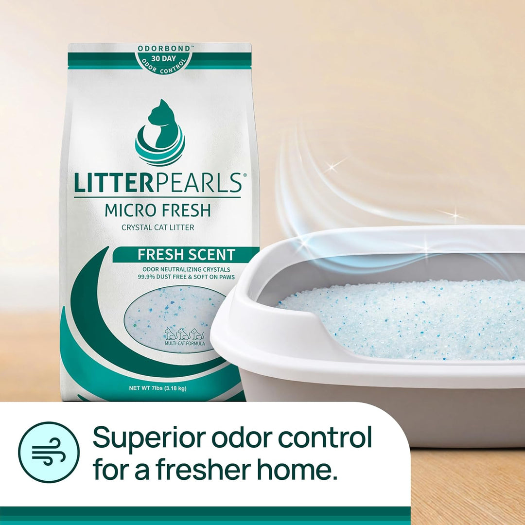 Litter Pearls Micro Fresh Katzenstreu mit Geruchsbindung, ohne Klumpen, 3,2 kg