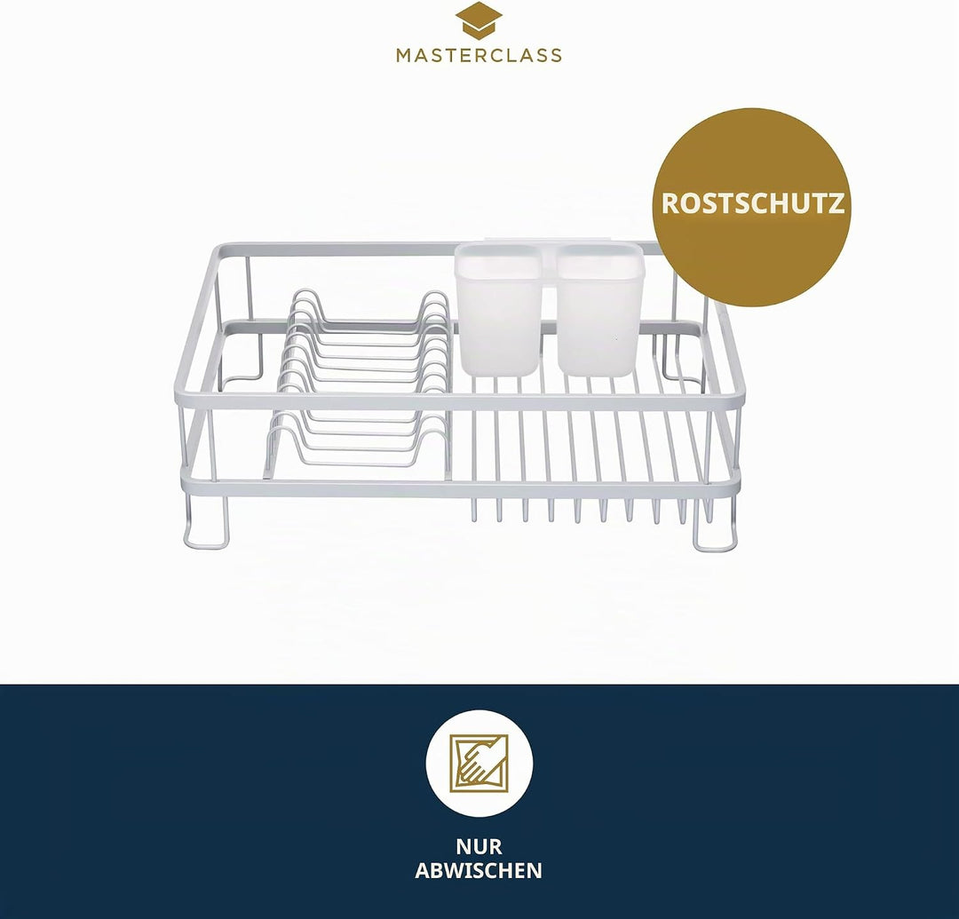 Kitchen Craft MasterClass Abtropfgestell aus Aluminium mit Rostschutz, Abtropfbrett und Tellerstände