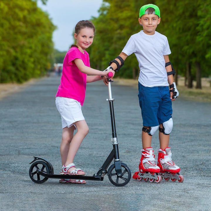 2 Stück 200mm Scooter Rollen mit ABEC-9 Lager, Anti-Rutsch Roller Räder, Cityroller Reifen Ersatzräd