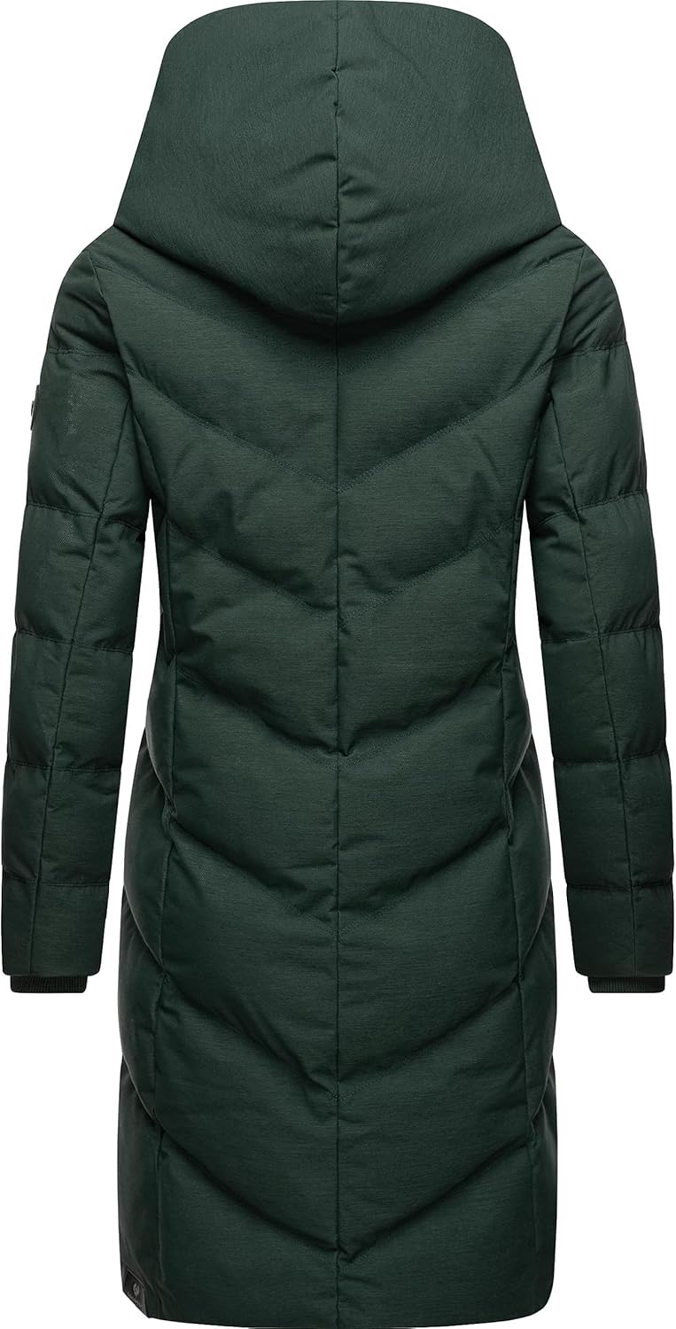 Ragwear Damen Warmer Wintermantel Steppmantel wasserdicht mit Kapuze Natalka Melange Intl XS-6XL L D