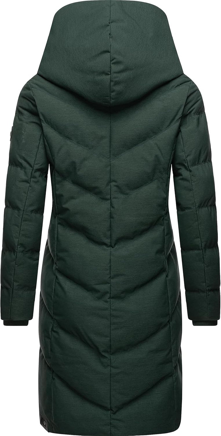 Ragwear Damen Warmer Wintermantel Steppmantel wasserdicht mit Kapuze Natalka Melange Intl XS-6XL L D