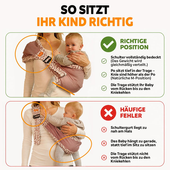 Hüfttrage Baby – Ergonomische seitliche Babytrage ab 6 Monate, praktische Tragehilfe für Kleinkind b