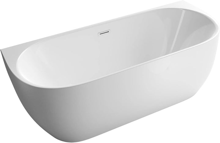BERNSTEIN Freistehende Badewanne aus Sanitäracryl Wanne mit Doppelwandiger Konstruktion 170 x 75 x 6