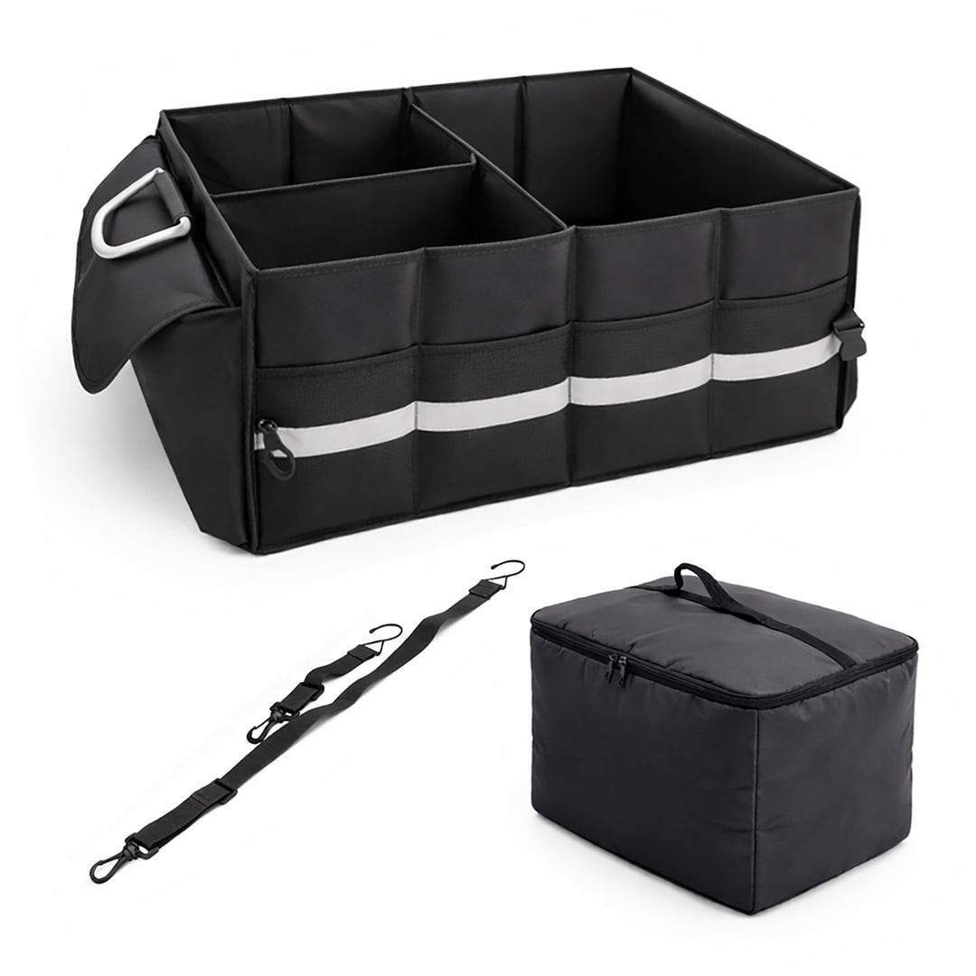Relaxdays Kofferraum Organizer mit Deckel, entnehmbare Kühltasche, faltbar, HxBxT: 30 x 60 x 40 cm,