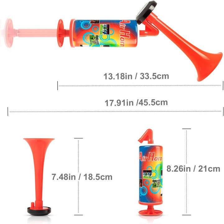 Dzanken Signalhorn Sporthupe 2 Stück Fanfare tragbare Sporthupe mit Lautem Ton und Luftpumpe Air Hor