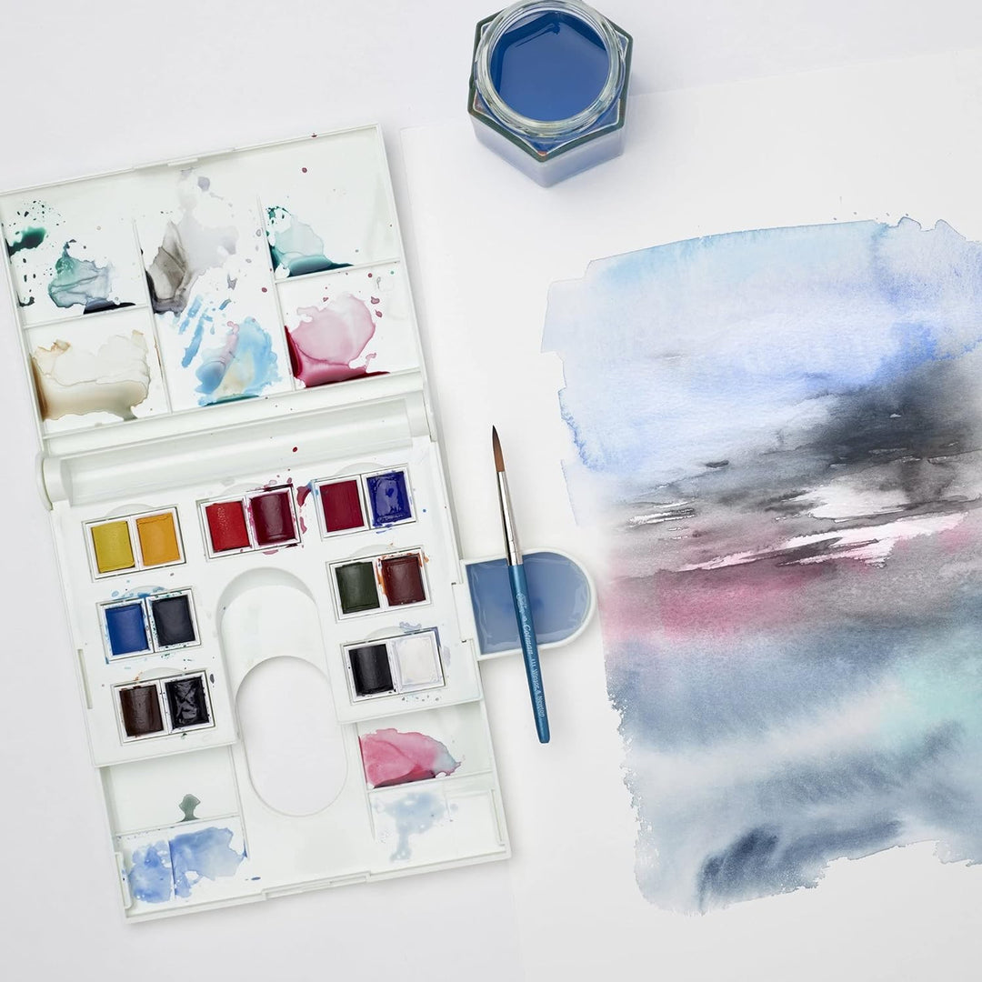 Winsor &amp; Newton 0390083 Cotman Compact Aquarellfarben Set, lebendige Wasserfarben mit hoher Lichtech