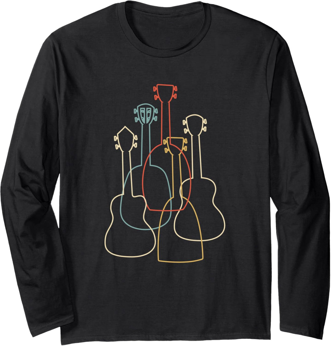 Ukulele Geschenk Uke Silhouetten Langarmshirt