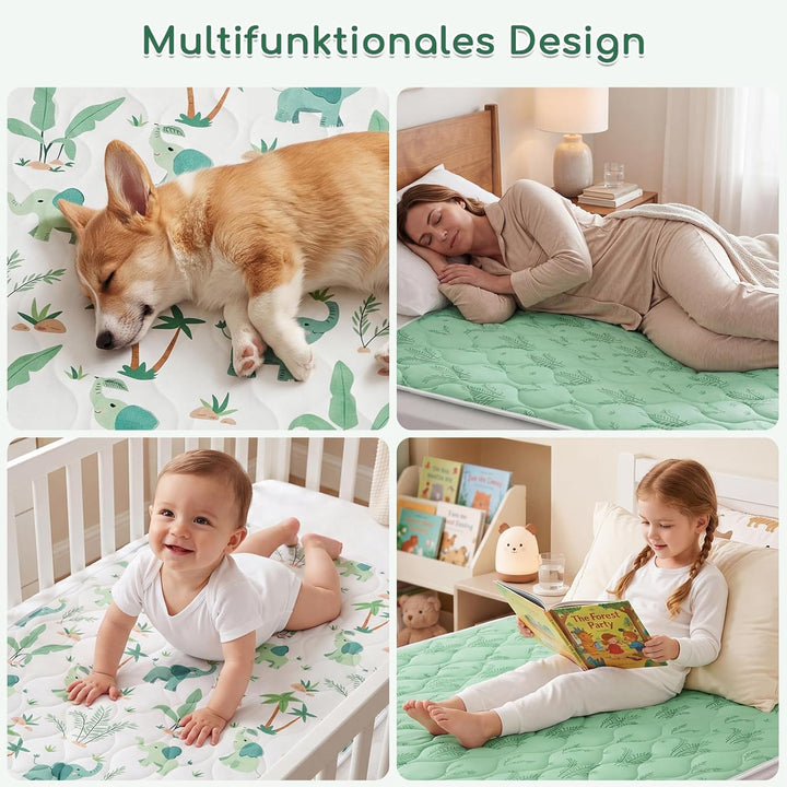 2er-Pack Bettunterlage Wasserdicht Kinder, Waschbar PIPI Unterlage Bett Kinder, Betteinlage Inkontin