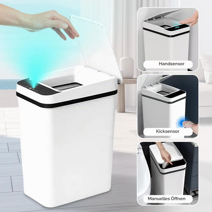 Mülleimer Bad 12L Sensor Kosmetikeimer - Mülleimer mit Sensor Technologie, Touchless &amp; Wasserdicht -