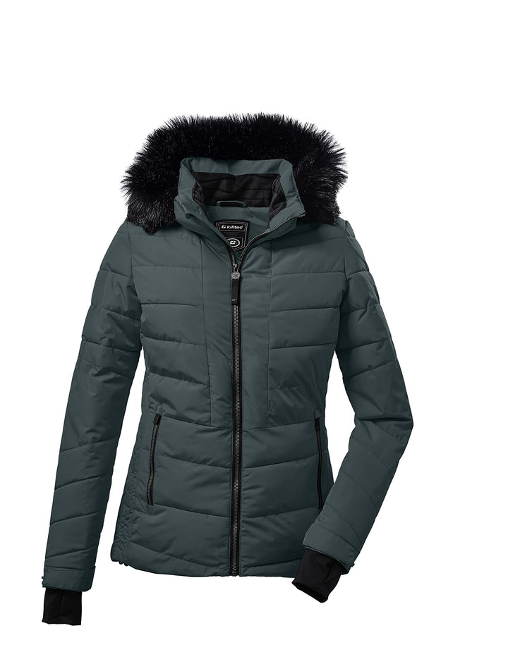 Killtec Damen Ksw 210 Wmn Ski Qltd Jckt Steppjacke/Skijacke mit abzippbarer Kapuze und Schneefang 36