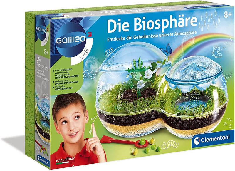 Clementoni Galileo Lab – Die Biosphäre, Experimentierkasten für kleine Hobby-Gärtner, Botanik und Bi