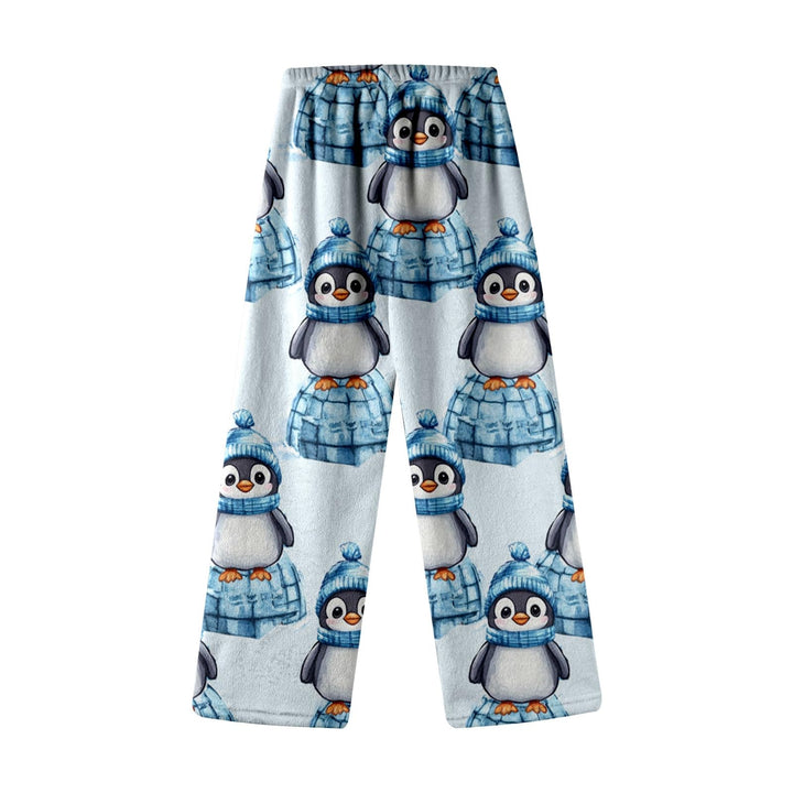 Generisch 2025 Flanell-Schlafhose für Männer Frauen mit Cartoon-Print doppelte Fleece-Hose Compatibl