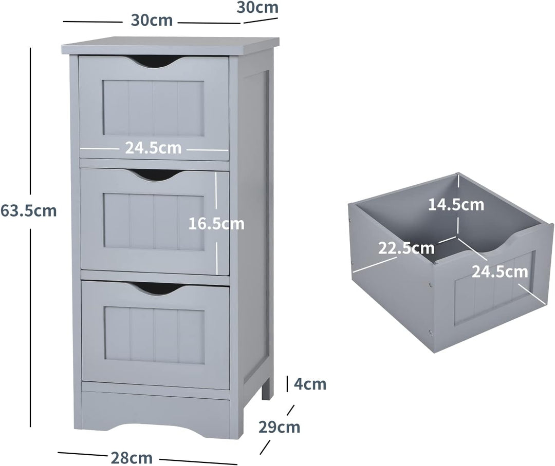 Giantex Badezimmerschrank mit Erde, selbsttragender Spaltenschrank, mit 4/3 Schubladen, Aufbewahrung