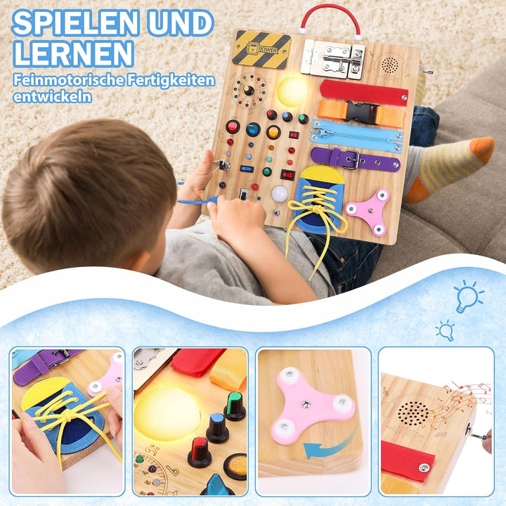 23 in 1 Montessori Spielzeug ab 1 jahr Busy Board Activity Board Spielzeug ab 2 jahre Holzspielzeug