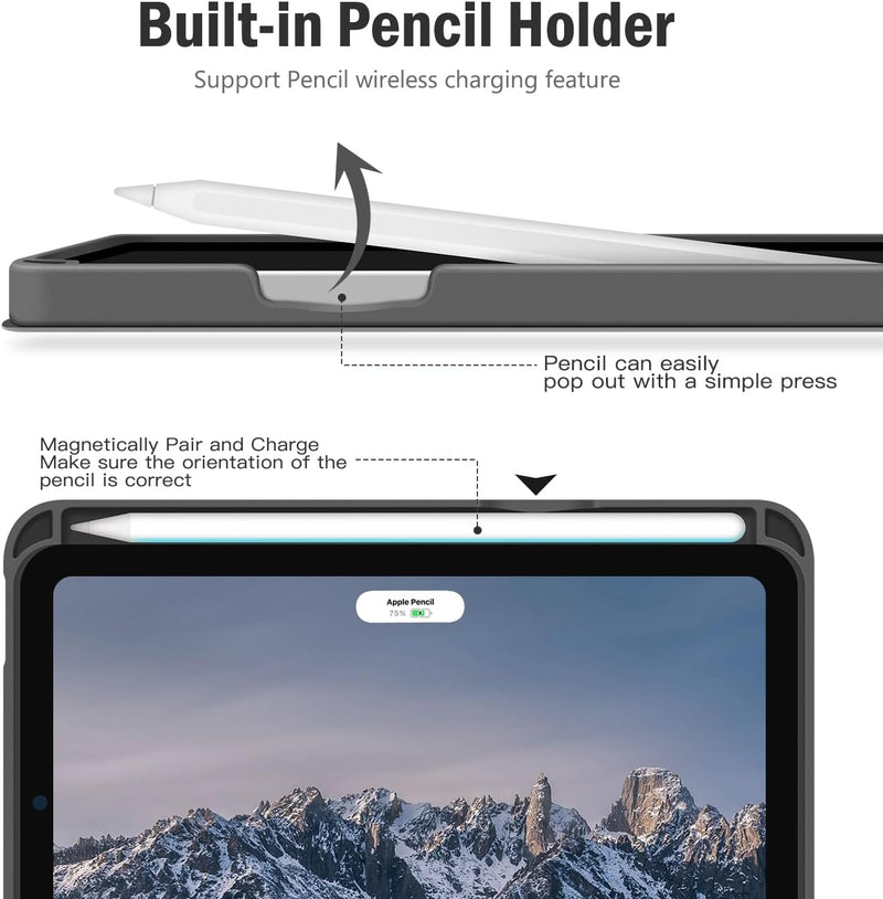 Antbox Hülle für iPad Mini 6. Gen 2021 8.3 Zoll mit Apple Pencil Halter Auto Schlaf/Wach Funktion PU