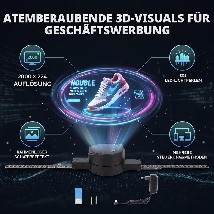 3D-Hologramm-Lüfter, 2000 X 224 Auflösung, Holografischer Lüfter, WiFi-Hologramm-Projektor, Einstell