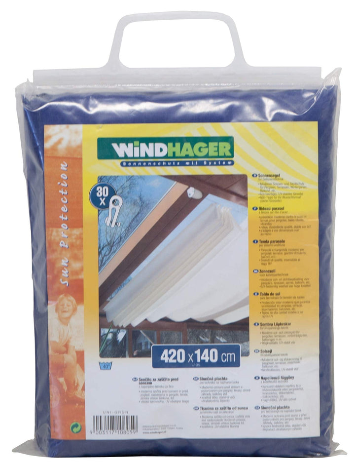 Windhager Sonnensegel für Seilspanntechnik, Uni-Blau, 270 x 140 cm Dunkelblau 270 x 140