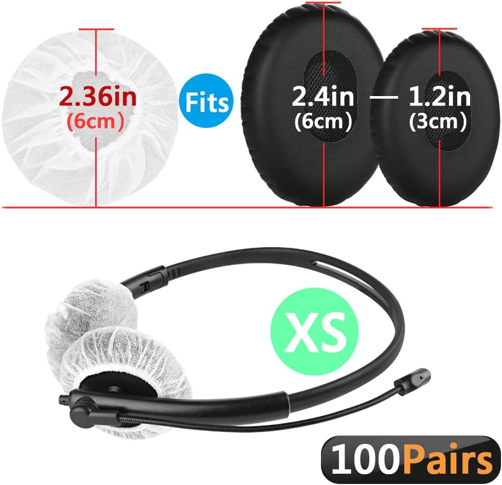 Geekria Dehnbare Headset-Kopfhörer-Abdeckungen für Telefon-Headset, Computer-Headset, Call-Center-He