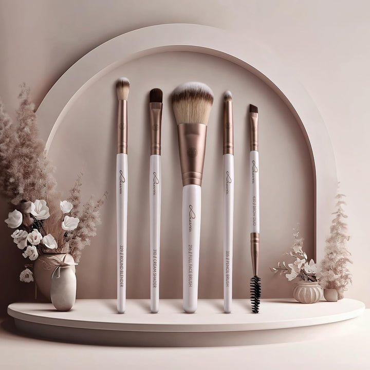 Make-Up Pinselset Luvia, Daily Selection Brush Set, Puder, Augenbrauen Und Augenpinsel Im Set, 5 Veg