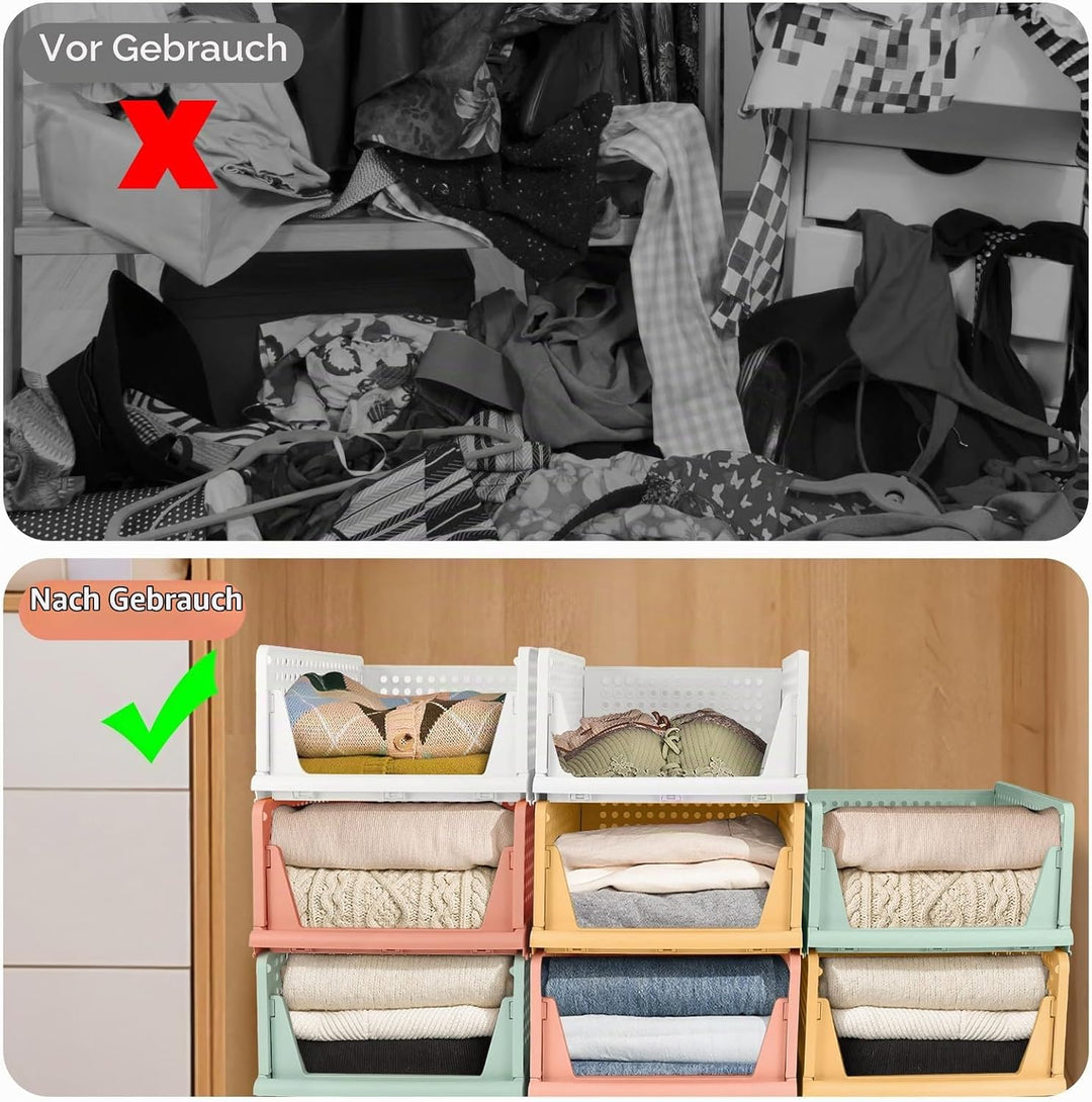 Diealles Shine Stapelbare Schubladenboxen, 8 Stück Kleiderschrank Organizer Ausziehbar, Plastik Schu