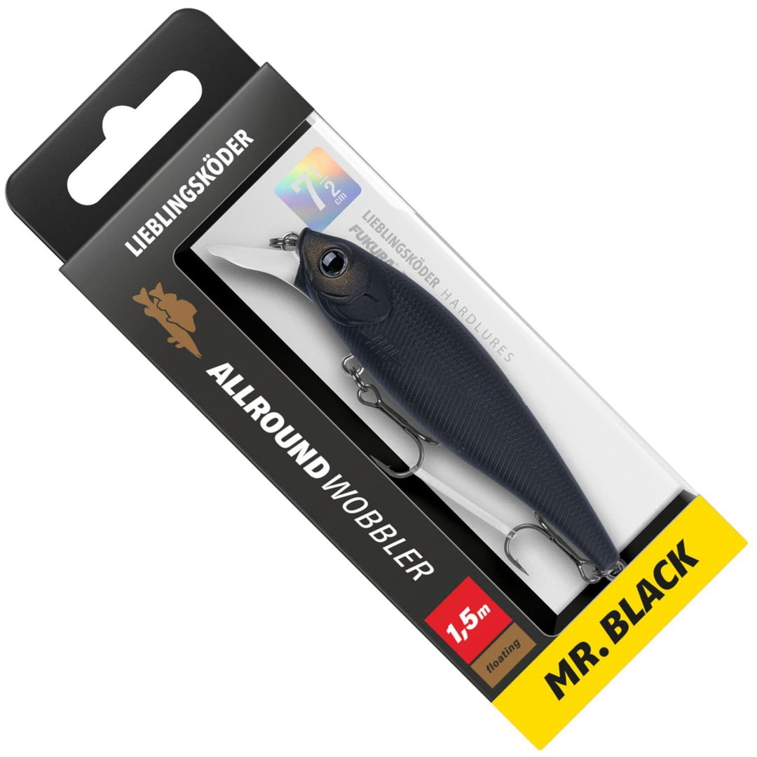 Lieblingsköder Allroundwobbler 7,5cm 9,4g - Wobbler Mr. Black, Mr. Black