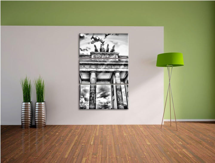 Pixxprint Brandenburger Tor Berlin als Leinwandbild/Grösse: 3 Teilig (120x80) cm/Wandbild/Kunstdruck