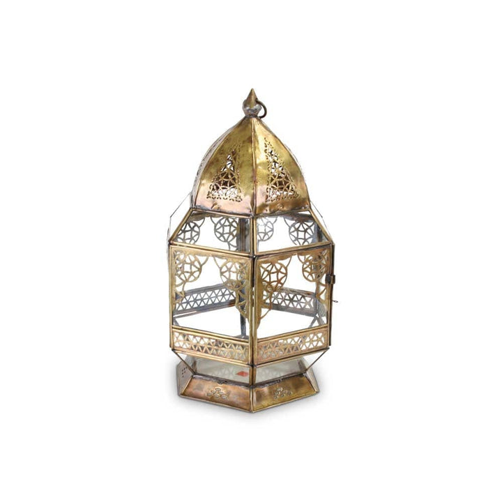 Marokkanische Windlicht Gold Medium Nila