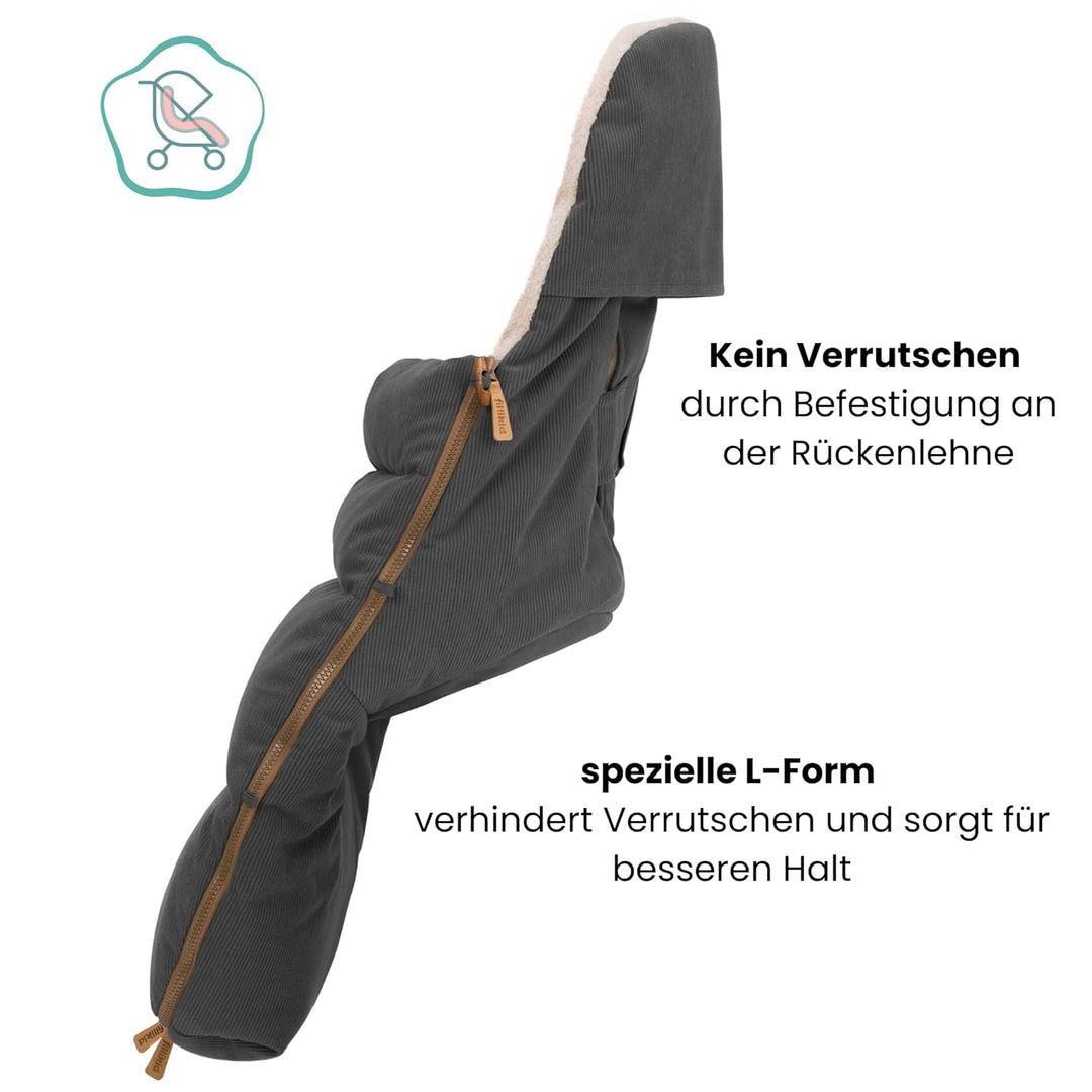 Fillikid Winterfusssack Kinley Exklusiv | warmer Babyfusssack mit Coral Fleece | wind- & wasserabwei