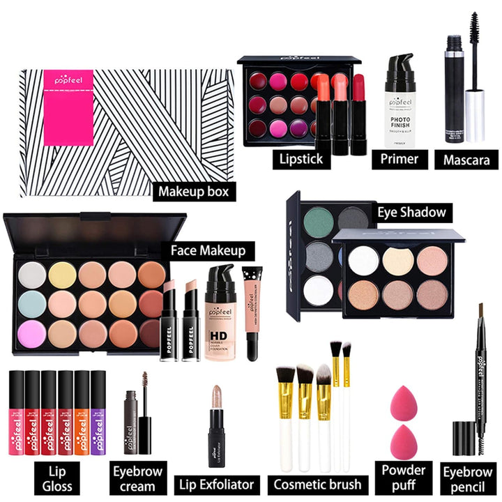 Professionelles Make-up Sets, MKNZOME 26 Stück Schminkkoffer Schminkset Frauen Schminke Set Damen Ma