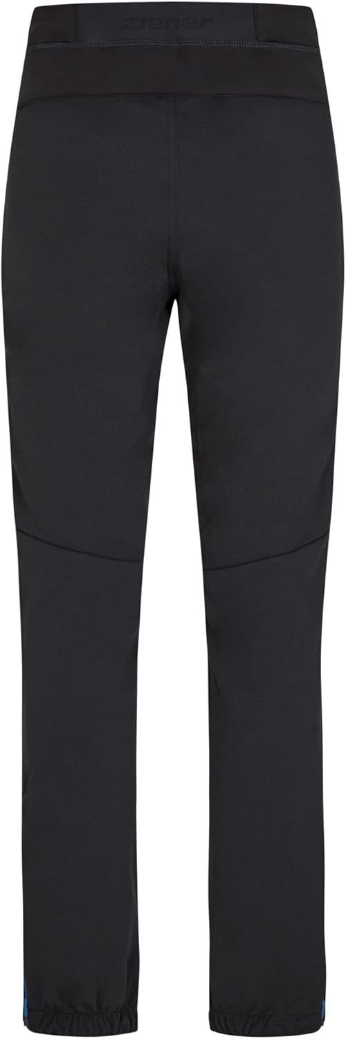 Ziener Herren Softshell-Hose, Langlauf | Winddichte Vorderseite, elastische Rückseite Nebil 48 Black