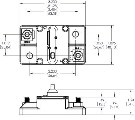 Blue Sea Systems 7035 187 Serie 150 A Gleichstrom 285 Serie, Aufputzmontage, 150 A Gleichstrom 285 S