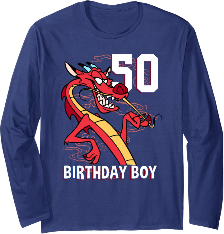 Disney Mulan 50th Birthday Boy Mushu Portrait Langarmshirt