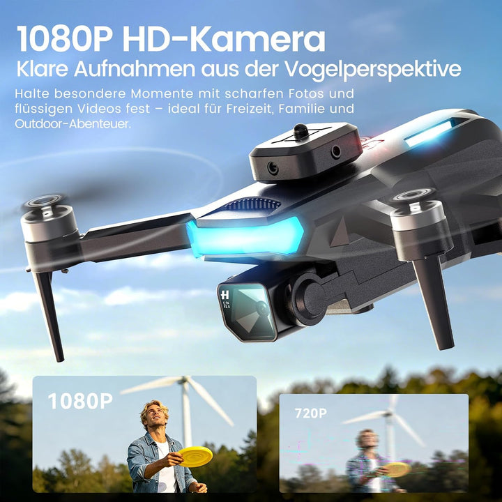 DEERC Drohne mit Kamera 1080P, faltbarer Quadrocopter für Jugendliche und Anfänger, 4,3-Zoll-HD-Bild
