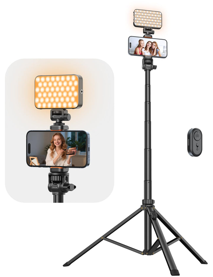 Pnitri 180cm Handy Stativ für Smartphone mit Licht 180cm mit licht, 180cm mit licht