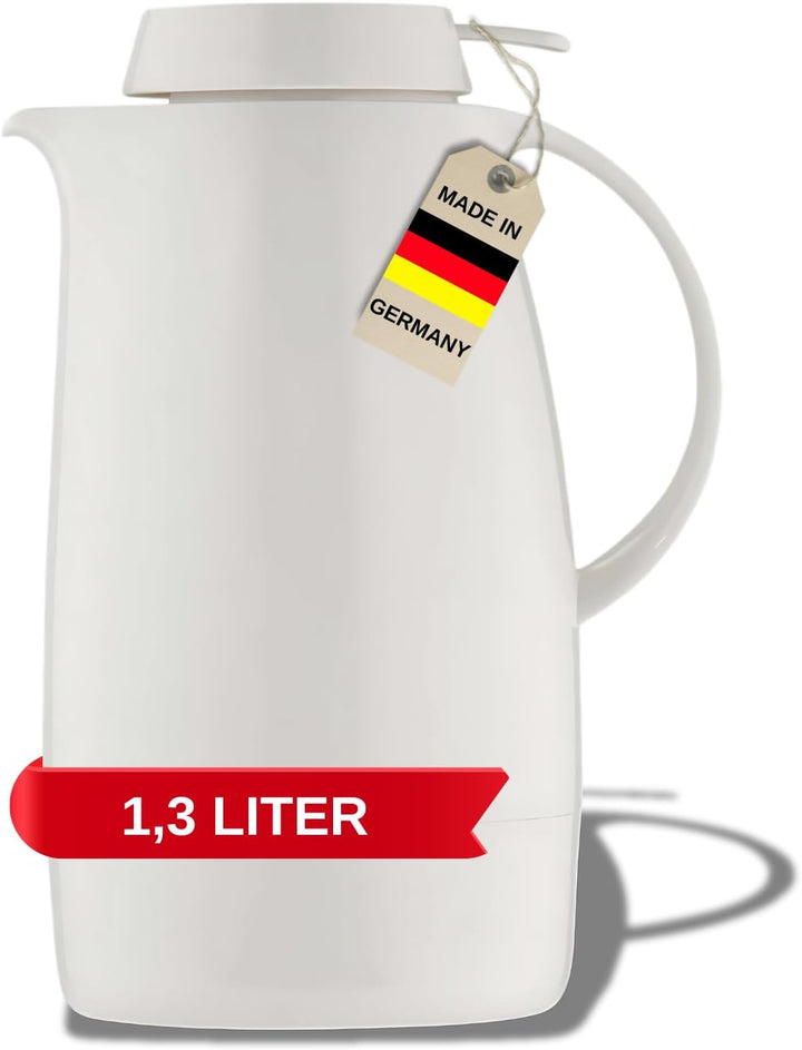 Helios Servitherm Kunststoff-Isolierkanne, weiss, 1,3 Liter 1,3 Liter Weiss, 1,3 Liter Weiss