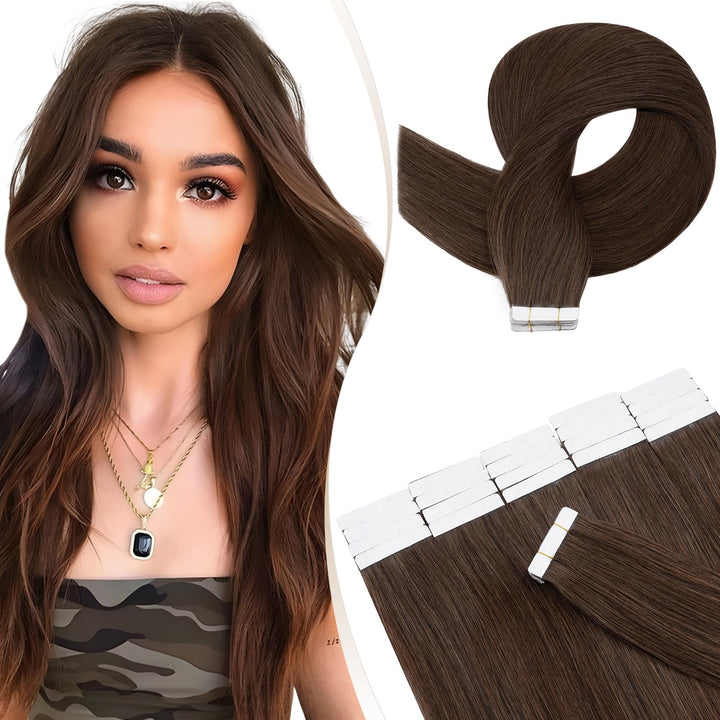 Elailite Tape Extensions Haarverlängerung - Invisible Tape Extensions Echthaar - Remy Real Human Hai