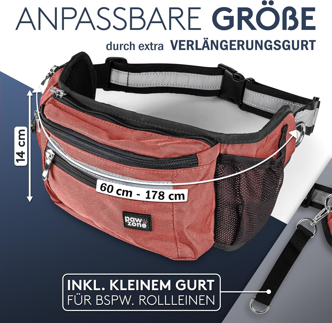 PAWZONE® Futterbeutel Hunde - Leckerlibeutel für Hunde - Bauchtasche für Hunde Zubehör - Leckerlieta