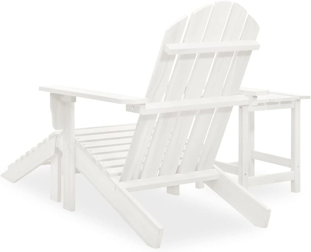 Festnight Adirondack Stuhl mit Fussstütze und Tisch Gartenstuhl Holz Gartensessel Terrassenstuhl Son