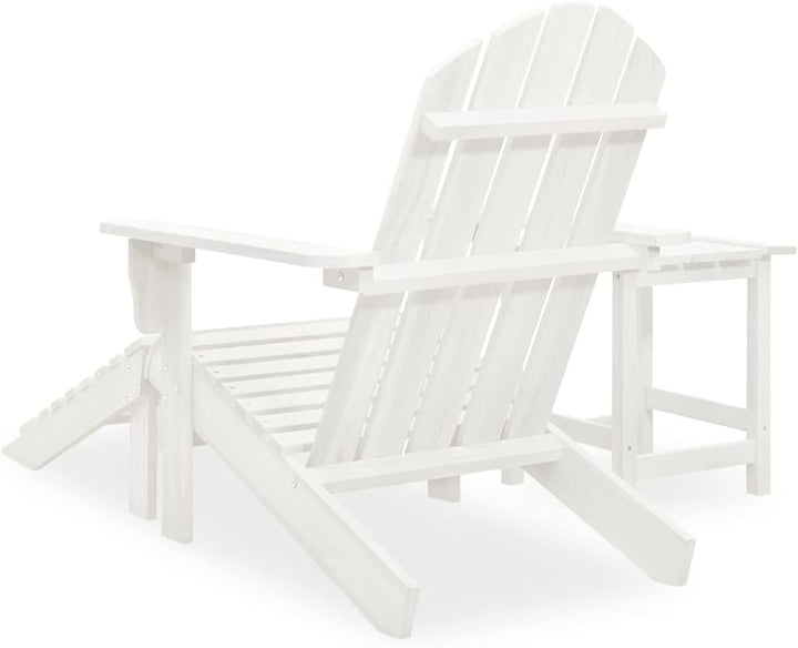 Festnight Adirondack Stuhl mit Fussstütze und Tisch Gartenstuhl Holz Gartensessel Terrassenstuhl Son