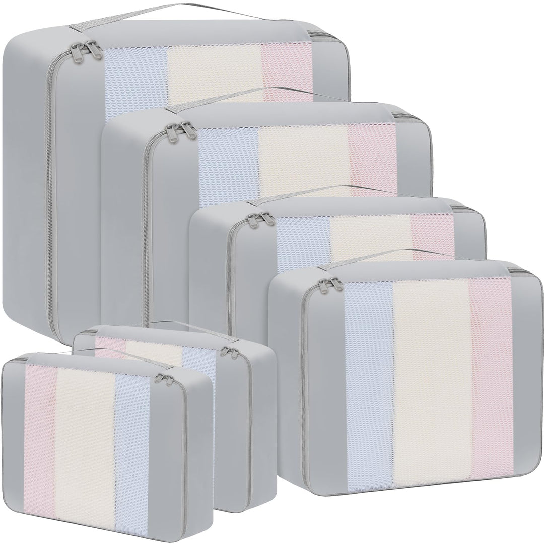 BAGAIL 6er-Set Packwürfel in verschiedenen Grössen Packorganizer für Reisezubehör Gepäck Handgepäck