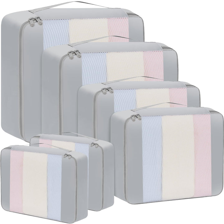 BAGAIL 6er-Set Packwürfel in verschiedenen Grössen Packorganizer für Reisezubehör Gepäck Handgepäck