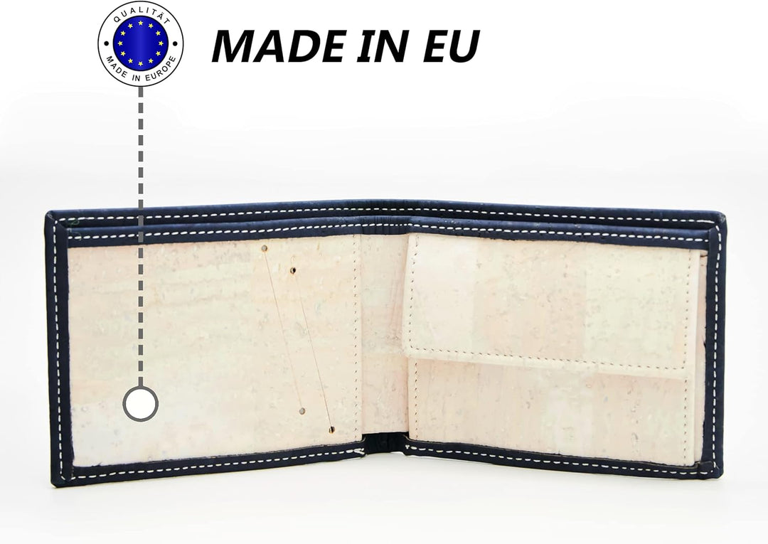 Locklair Sleek Wallet aus veganem Korkleder, Männer Geldbörse mit RFID-Schutz, Herren Portemonnaie K