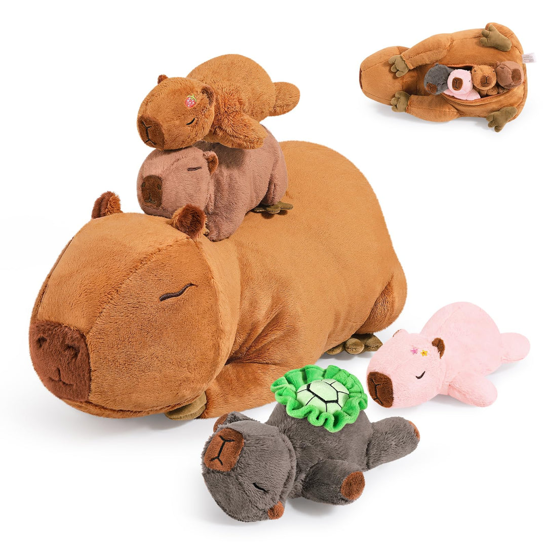 shownicer Plüschtier Capybara Kuscheltier 5 Stück Stofftier Kawaii Capybara Plüsch Kissen Spielzeug