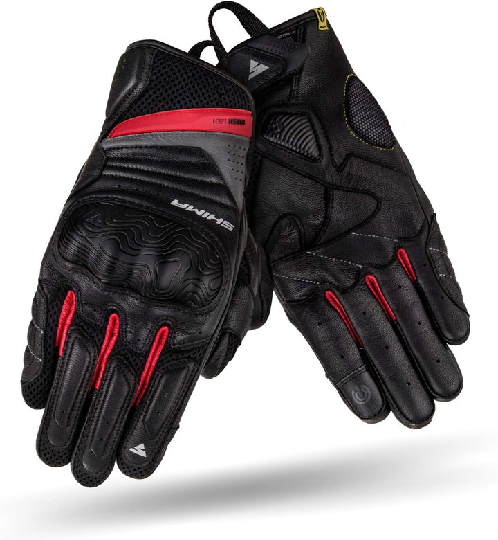 SHIMA RUSH Motorradhandschuhe - Atmungsaktive, Verstärkte, Stadt, Sommer, Touchscreen Handschuhe mit