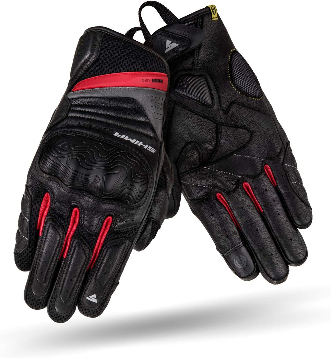 SHIMA RUSH Motorradhandschuhe - Atmungsaktive, Verstärkte, Stadt, Sommer, Touchscreen Handschuhe mit
