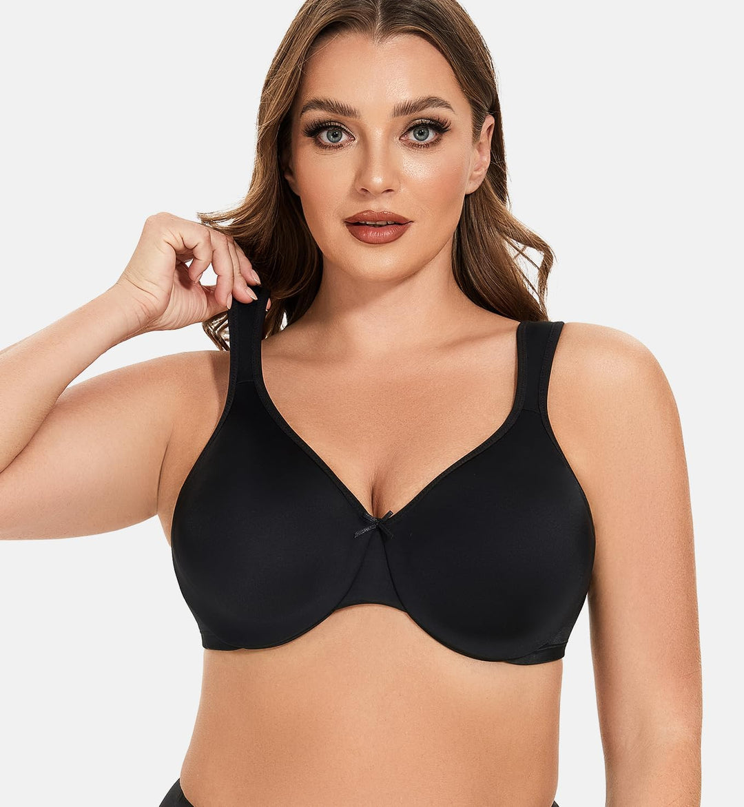 MELENECA Damen-Minimizer-BH in Übergrösse, vollständig bedeckend, nahtlos, Nicht gepolstert 70E Schw