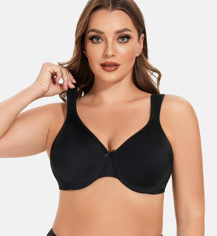 MELENECA Damen-Minimizer-BH in Übergrösse, vollständig bedeckend, nahtlos, Nicht gepolstert 70E Schw