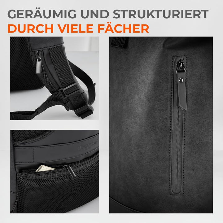 LANGENBERG NAP Rucksack Rolltop | Premium Laptop Rucksack mit cleverer Fächeraufteilung inkl. atmung