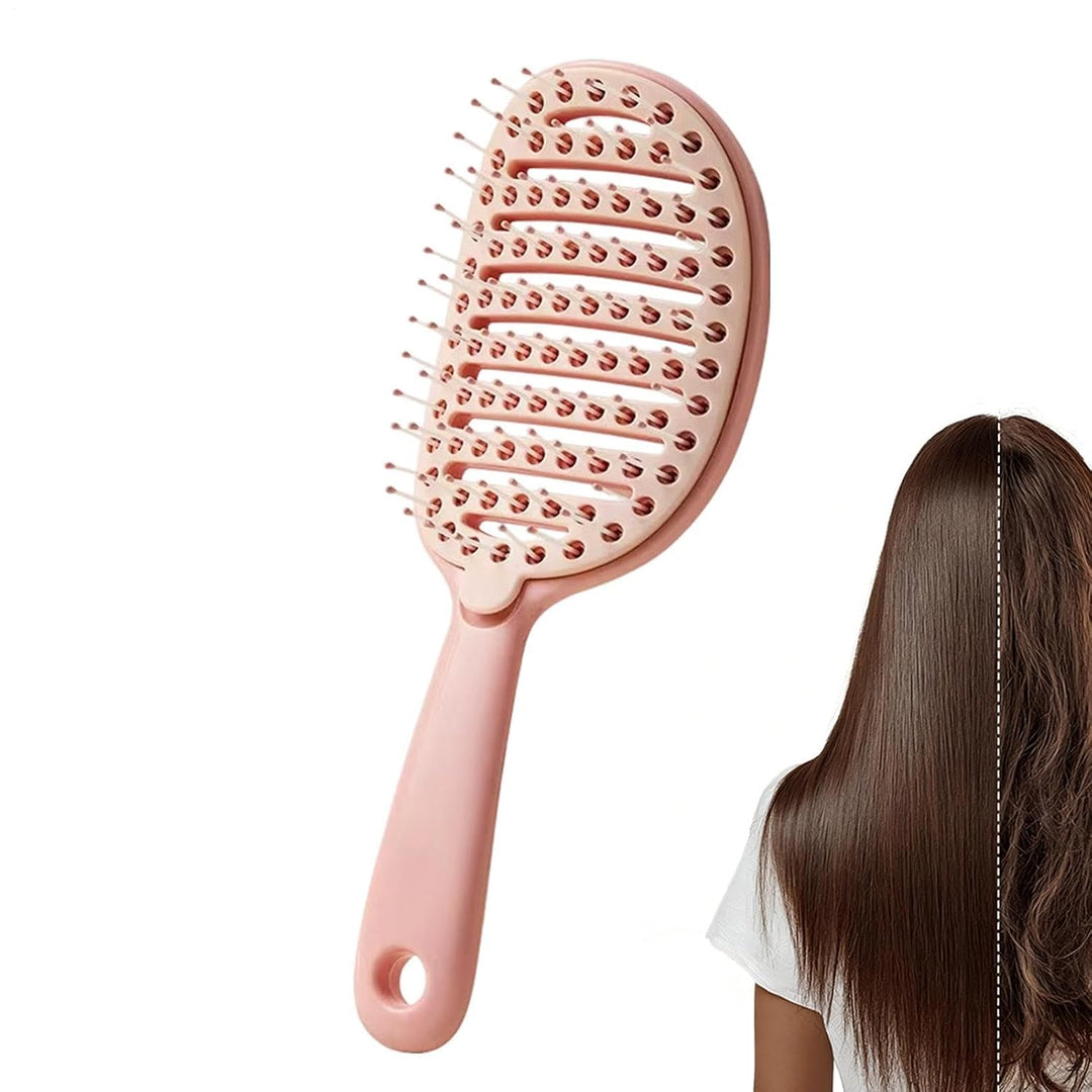 Easy Clean Haarbürste, sanfter Entwirrungskamm, gebogene belüftete Haarbürsten mit flexiblen Borsten
